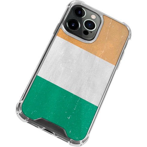 Ivory Coast Flag Distressed iPhone 15 Pro Clear Case